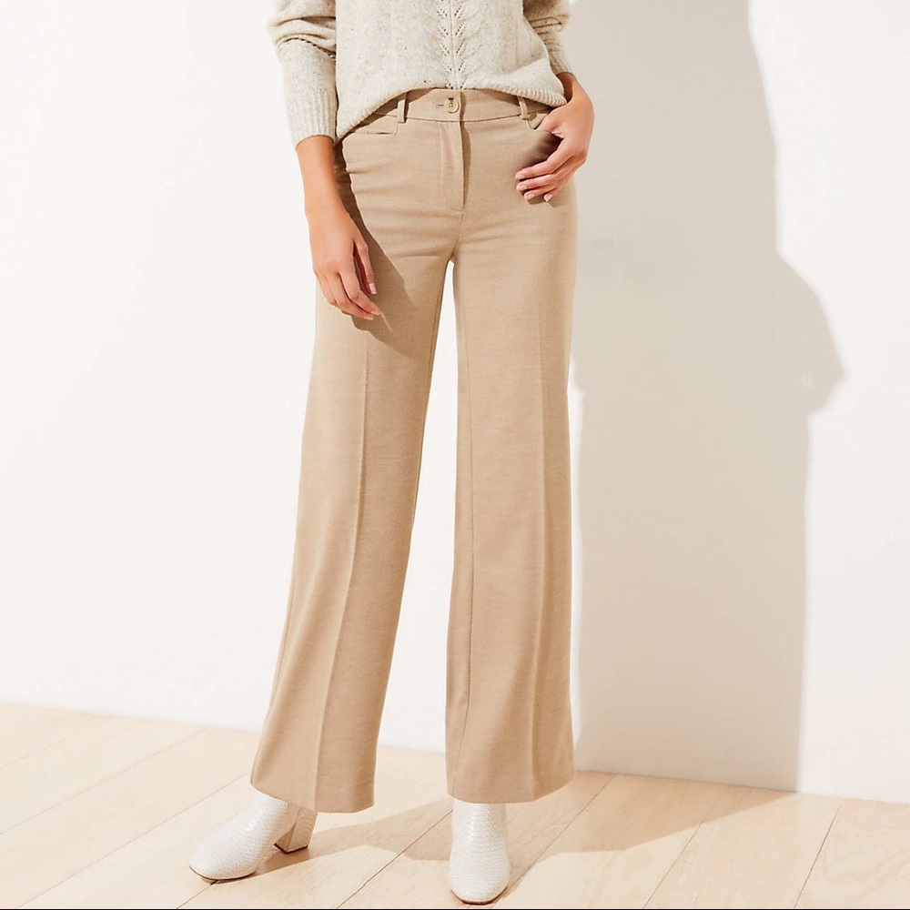 NWT LOFT | Brushed Flannel High Waist Wide Leg Pants | Size: 4